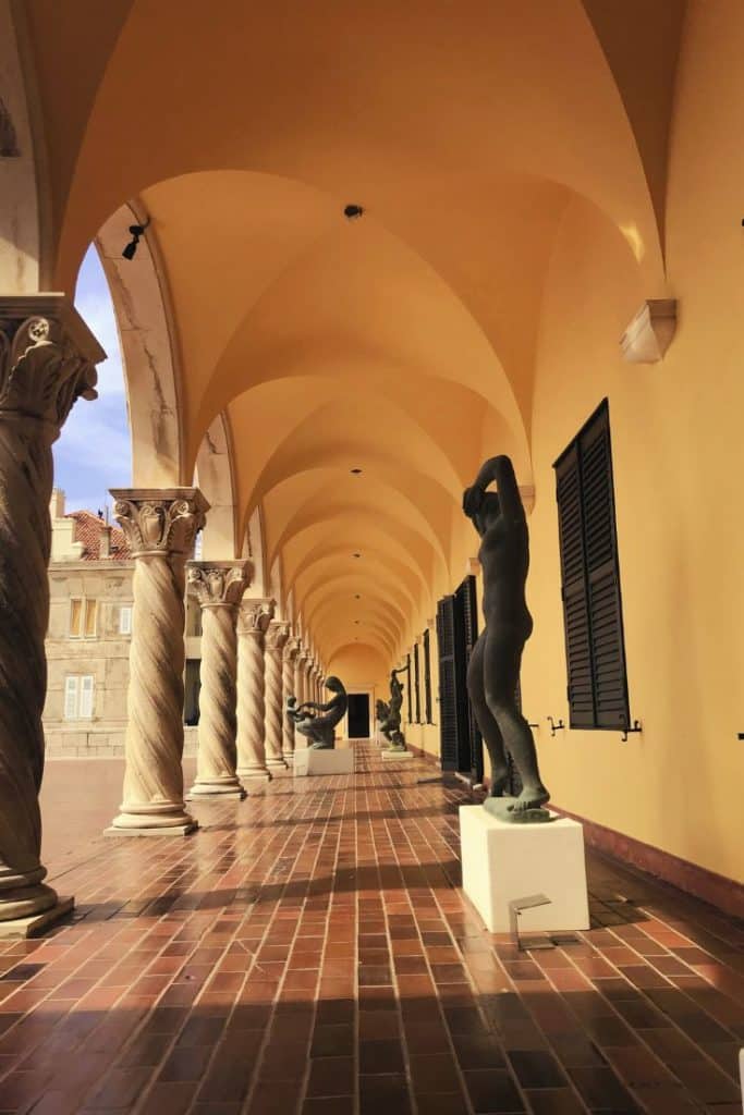 Paintings and sculptures displayed at the Museum of Modern Art Dubrovnik.